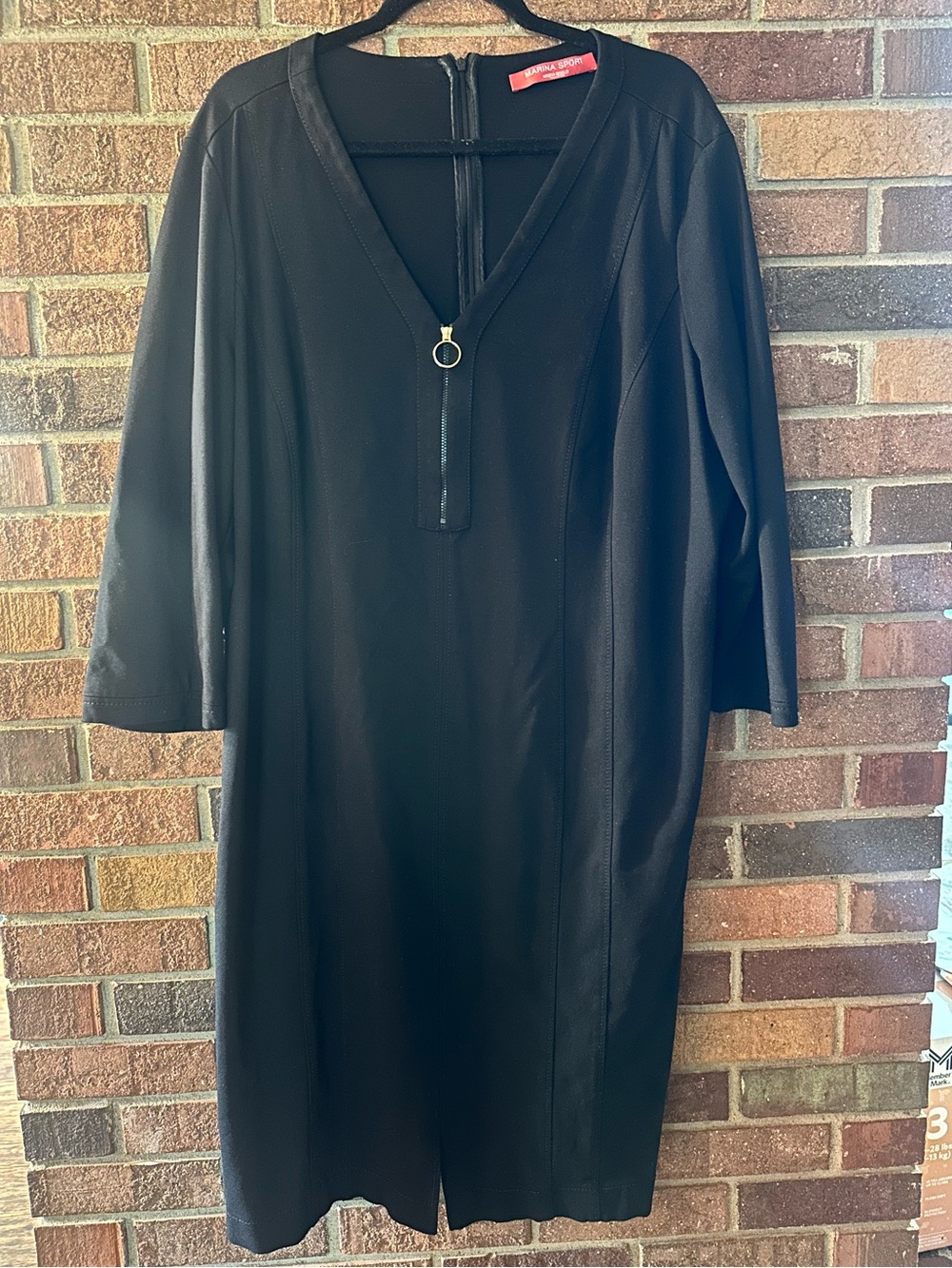 Marina Rinaldi Sport Jersey Midi Dress Size XXL Black